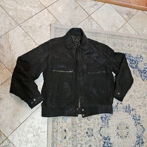 Burk's Bay Real Leather Men Bomber Jacket Size XL